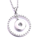 18mm Rhinestone Circle Snap Charm Necklace