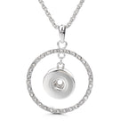 18mm Rhinestone Circle Snap Charm Necklace