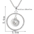 18mm Rhinestone Circle Snap Charm Necklace
