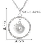 18mm Rhinestone Circle Snap Charm Necklace