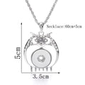 Hollow Rhinestone Owl 18mm Snap Pendant Necklace Animal Jewelry