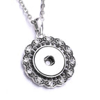 18mm Vintage Rhinestone Snap Charm Necklace