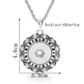 18mm Vintage Rhinestone Snap Charm Necklace