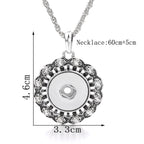 18mm Vintage Rhinestone Snap Charm Necklace