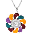18mm Enamel Flower Snap Charm Necklace