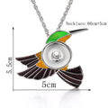 18mm Colorful Hummingbird Snap Charm Necklace