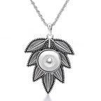 18mm Vintage Leaf Snap Charm Necklace