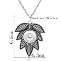 18mm Vintage Leaf Snap Charm Necklace