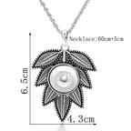 18mm Vintage Leaf Snap Charm Necklace