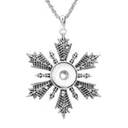 18mm Vintage Snowflake Snap Charm Necklace