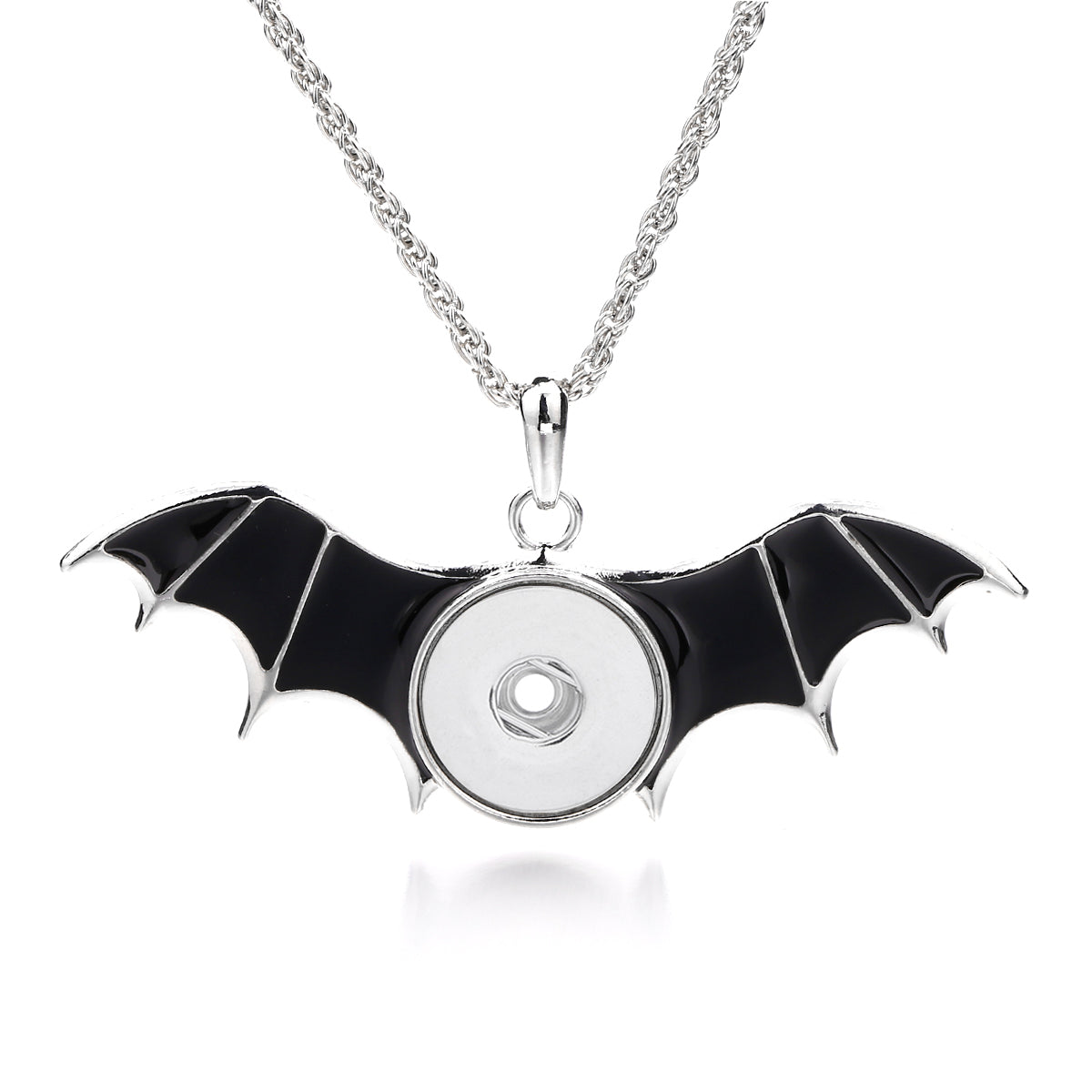 18mm Gothic Bat Snap Charm Necklace