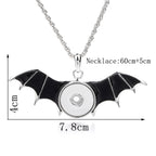 18mm Gothic Bat Snap Charm Necklace