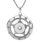 18mm Vintage Clock Face Snap Charm Necklace