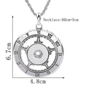 18mm Vintage Clock Face Snap Charm Necklace