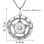 18mm Vintage Clock Face Snap Charm Necklace
