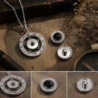 18mm Vintage Clock Face Snap Charm Necklace