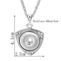 18mm Shield Shape Rhinestone Snap Charm Necklace | Geometric Interchangeable Jewelry