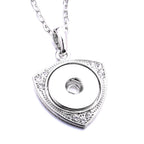 18mm Shield Shape Rhinestone Snap Charm Necklace | Geometric Interchangeable Jewelry