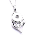 18mm Crystal Teardrop Snap Pendant | Elegant Rhinestone Necklace