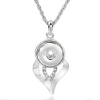 18mm Crystal Teardrop Snap Pendant | Elegant Rhinestone Necklace