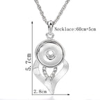 18mm Crystal Teardrop Snap Pendant | Elegant Rhinestone Necklace