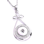 18mm Crystal Bow Teardrop Snap Charm Necklace