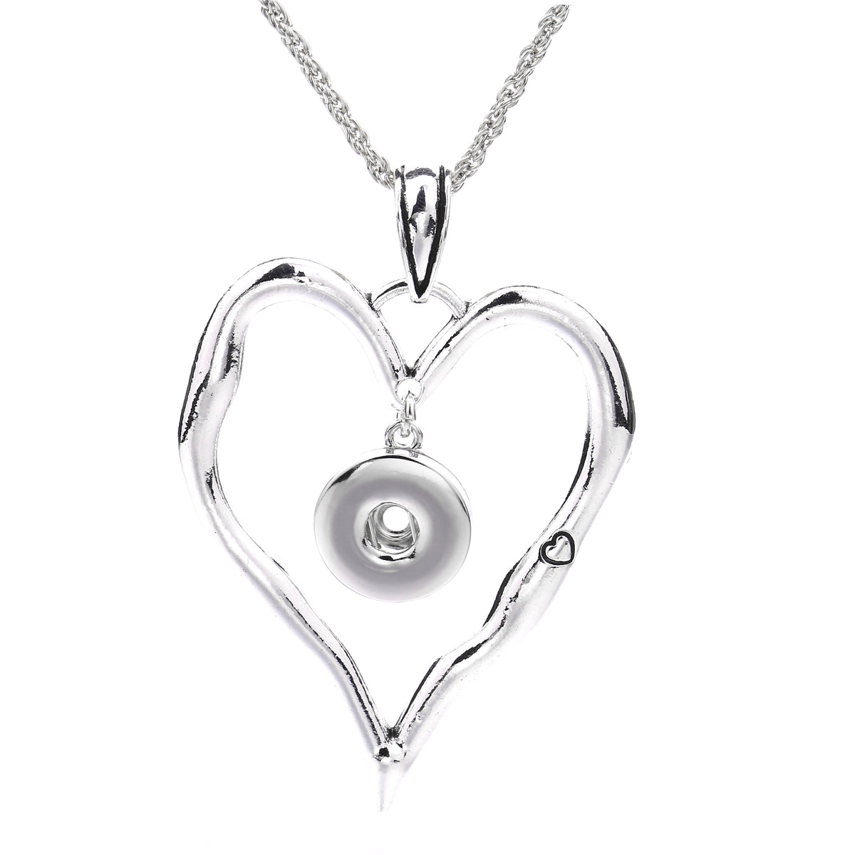 18mm Heart Frame Snap Charm | Interchangeable Necklace