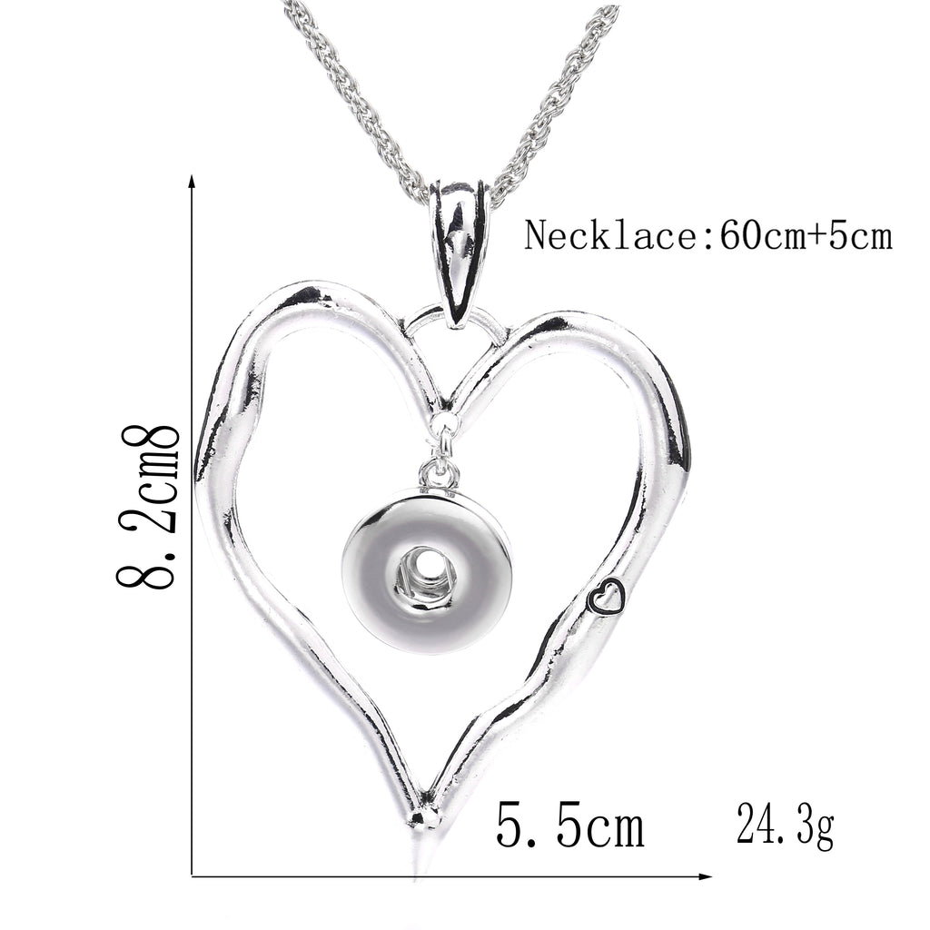 18mm Heart Frame Snap Charm | Interchangeable Necklace