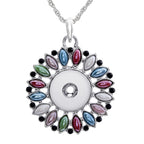 18mm Jewel Flower Halo Snap Pendant | Interchangeable Charm Jewelry