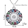18mm Jewel Flower Halo Snap Pendant | Interchangeable Charm Jewelry
