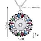 18mm Jewel Flower Halo Snap Pendant | Interchangeable Charm Jewelry