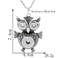 18mm Owl Snap Pendant Necklace | Vintage Animal Charm Jewelry