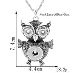 18mm Owl Snap Pendant Necklace | Vintage Animal Charm Jewelry