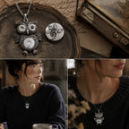 18mm Owl Snap Pendant Necklace | Vintage Animal Charm Jewelry