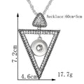 18mm Crystal Triangle Snap Charm Necklace | Rhinestone Geometric Pendant Jewelry