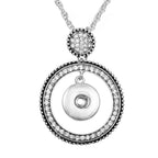 18mm Vintage Halo Snap Charm Necklace | Rhinestone Circle Pendant Jewelry