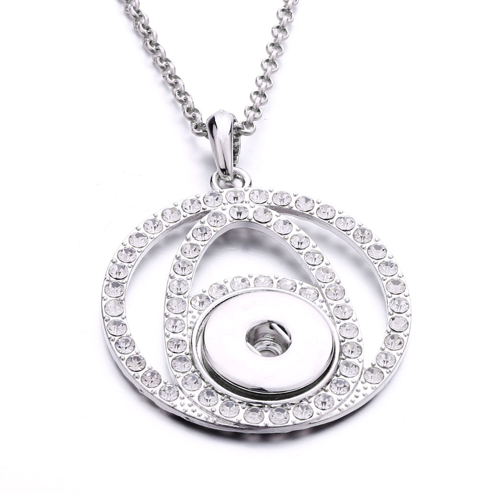 18mm Round Sphere Snap Charm Necklace | Interchangeable Crystal Charm
