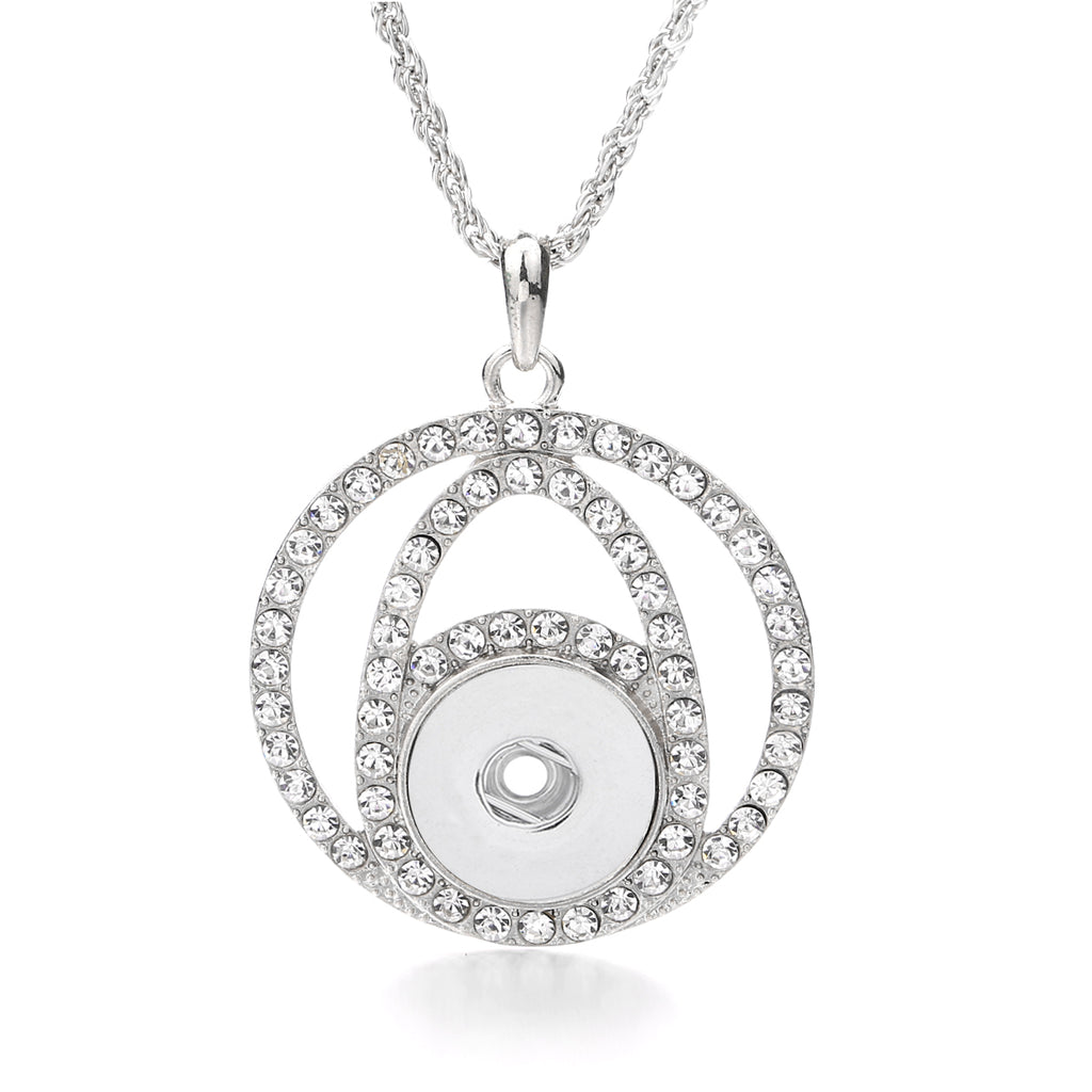 18mm Round Sphere Snap Charm Necklace | Interchangeable Crystal Charm