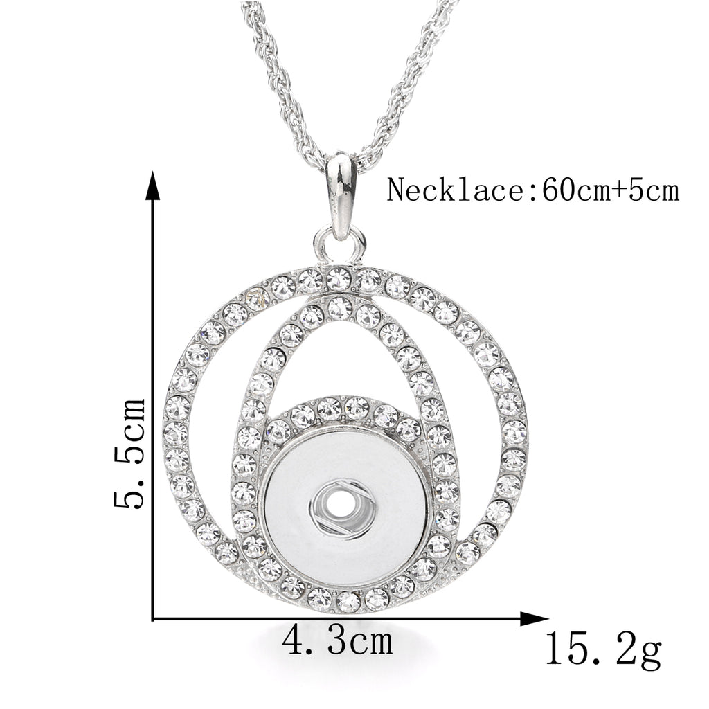 18mm Round Sphere Snap Charm Necklace | Interchangeable Crystal Charm
