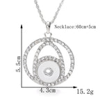 18mm Round Sphere Snap Charm Necklace | Interchangeable Crystal Charm