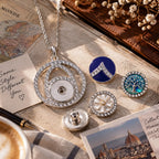 18mm Round Sphere Snap Charm Necklace | Interchangeable Crystal Charm