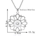 18mm Sparkling Floral Halo Snap Charm Necklace | Crystal Pendant