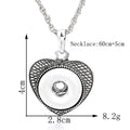 18mm Antique Style Heart Snap Charm Necklace | Romantic Charm Pendant