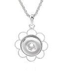 18mm Elegant Petal Snap Charm Necklace | Minimal Floral Inspired Pendant