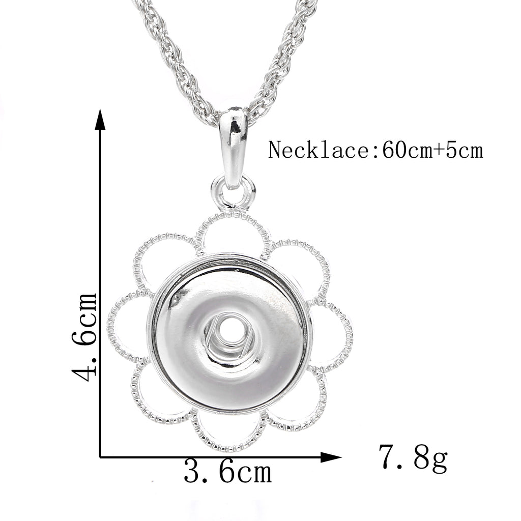18mm Elegant Petal Snap Charm Necklace | Minimal Floral Inspired Pendant