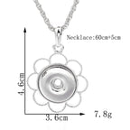 18mm Elegant Petal Snap Charm Necklace | Minimal Floral Inspired Pendant