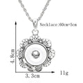18mm Vintage Floral Snap Charm Necklace | Decorative Flower Pendant