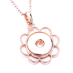 18mm Elegant Petal Snap Charm Necklace | Minimal Floral Inspired Pendant
