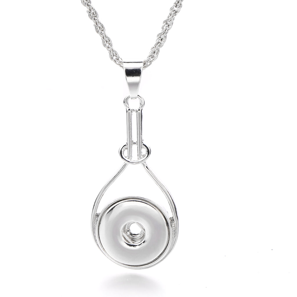 18mm Teardrop Snap Charm Necklace | Minimalist Pendant