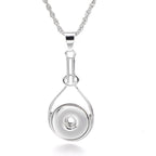 18mm Teardrop Snap Charm Necklace | Minimalist Pendant